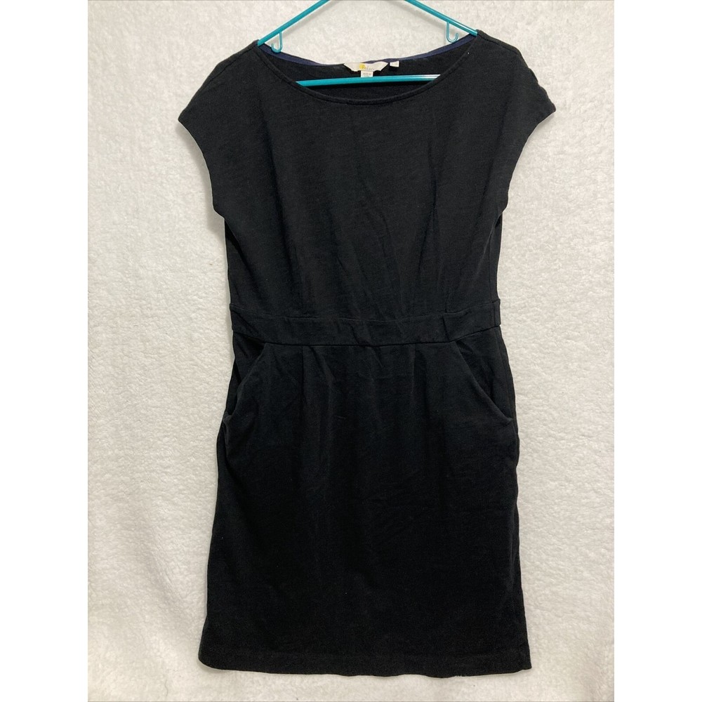Boden 16R Black Sleeveless Dress 100% Cotton, Side Pockets